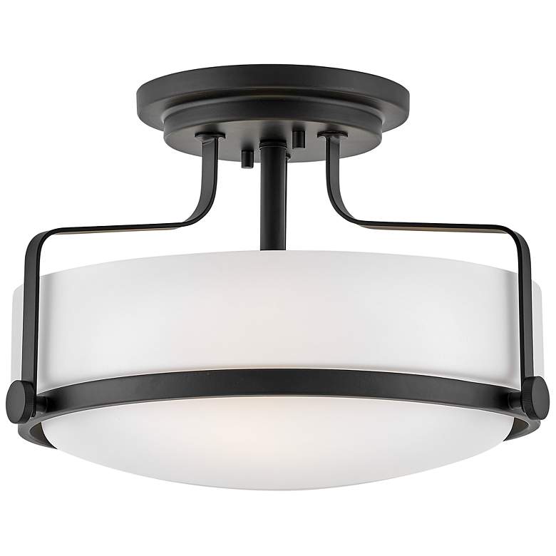 Image 2 Hinkley Harper 14 1/2" Wide Black and Opal Glass Ceiling Light more views