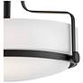 3_Hinkley Harper 14 1/2" Wide Black and Opal Glass Ceiling Light more views