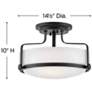 5_Hinkley Harper 14 1/2" Wide Black and Opal Glass Ceiling Light more views