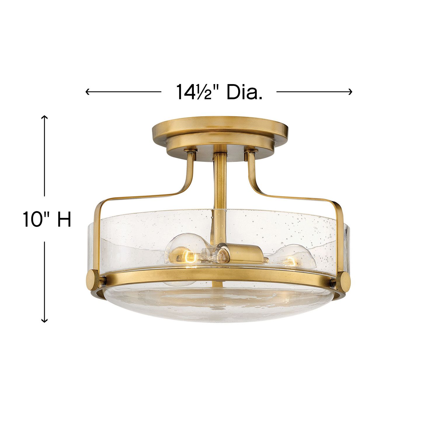 Image 5 Hinkley Harper 14 1/2" Wide Heritage Brass 3-Light Ceiling Light more views