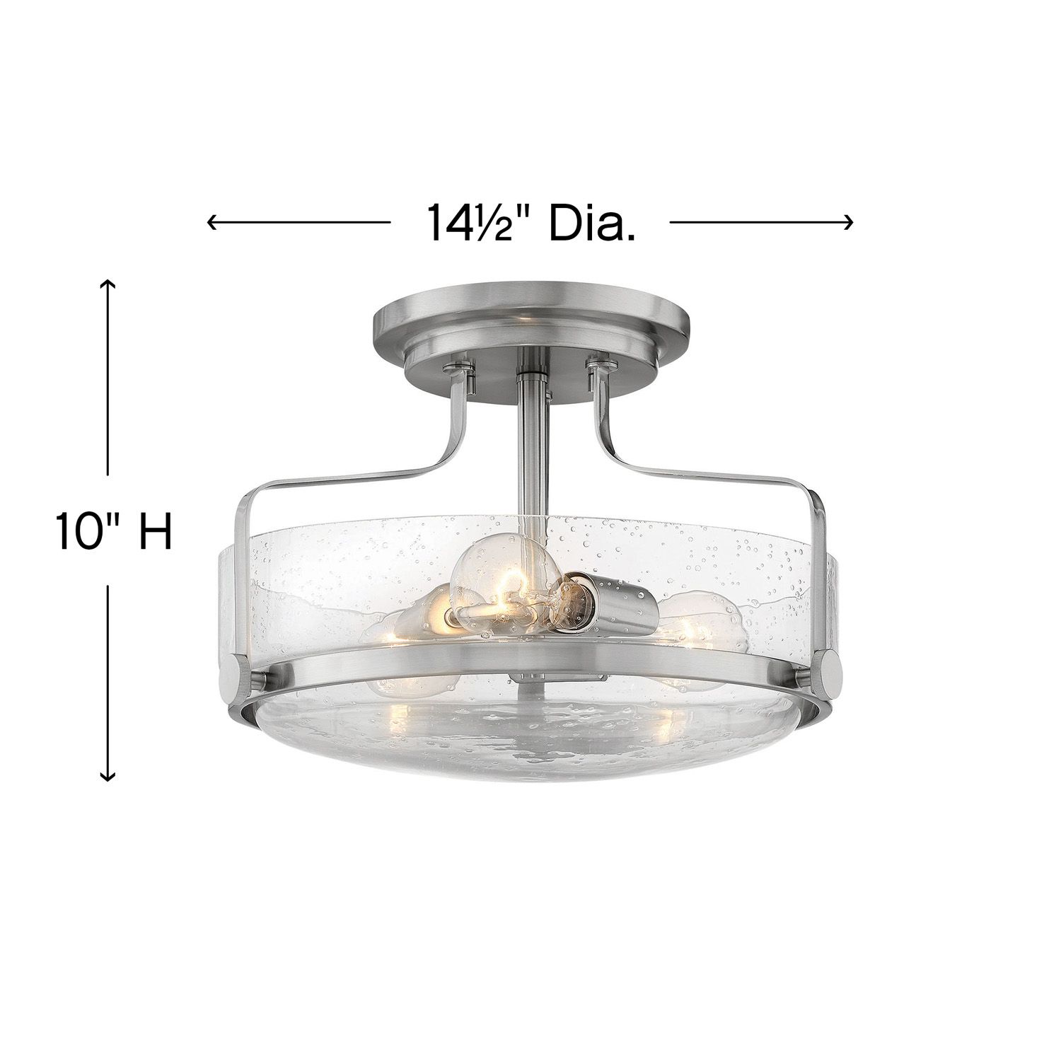 Image 5 Hinkley Harper 14 1/2"W Brushed Nickel 3-Light Ceiling Light more views