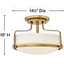 Thumbnail4 of Hinkley Harper 14" Wide Brass and White Glass Semi-Flush Ceiling Light more views