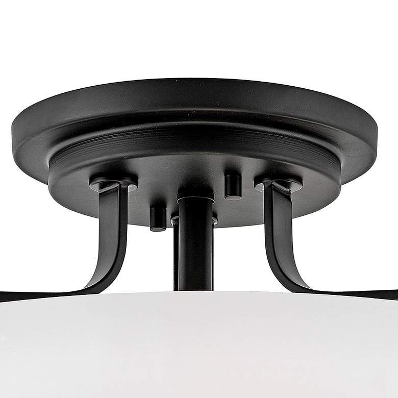 Image 4 Hinkley Harper 18" Wide Black Finish Opal Glass Ceiling Light more views