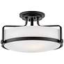 5_Hinkley Harper 18" Wide Black Finish Opal Glass Ceiling Light more views