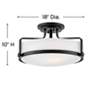 6_Hinkley Harper 18" Wide Black Finish Opal Glass Ceiling Light more views