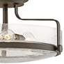 Hinkley Harper 18" Wide Bronze and Seeded Glass Ceiling Light