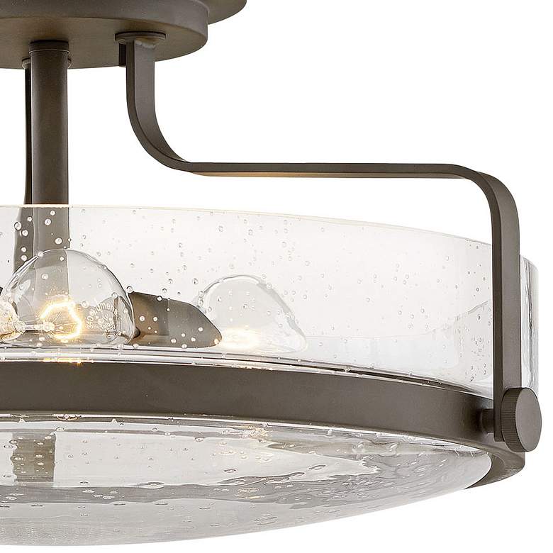 Image 3 Hinkley Harper 18" Wide Bronze and Seeded Glass Ceiling Light more views