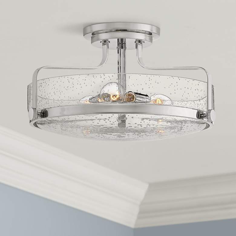 Image 1 Hinkley Harper 18 inch Wide Chrome 3-Light Ceiling Light