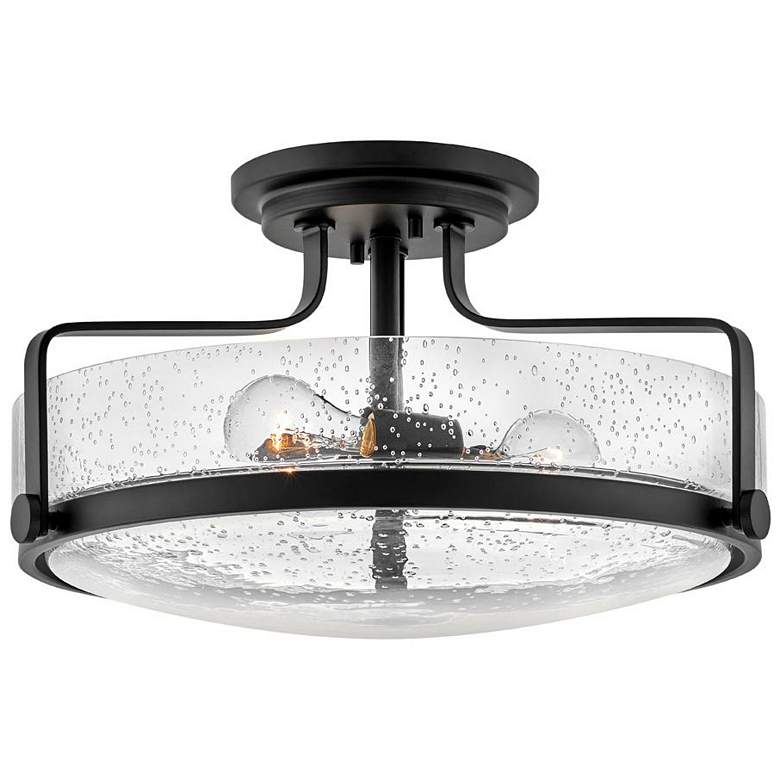 Image 1 Hinkley Harper 18"W Black Metal 3-Light LED Ceiling Light