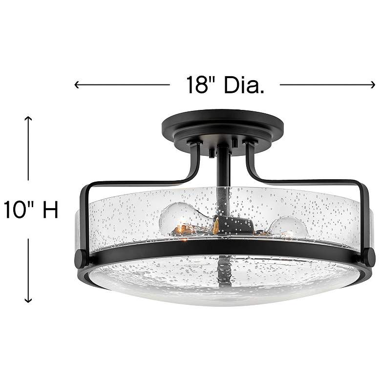 Image 5 Hinkley Harper 18"W Black Metal 3-Light LED Ceiling Light more views