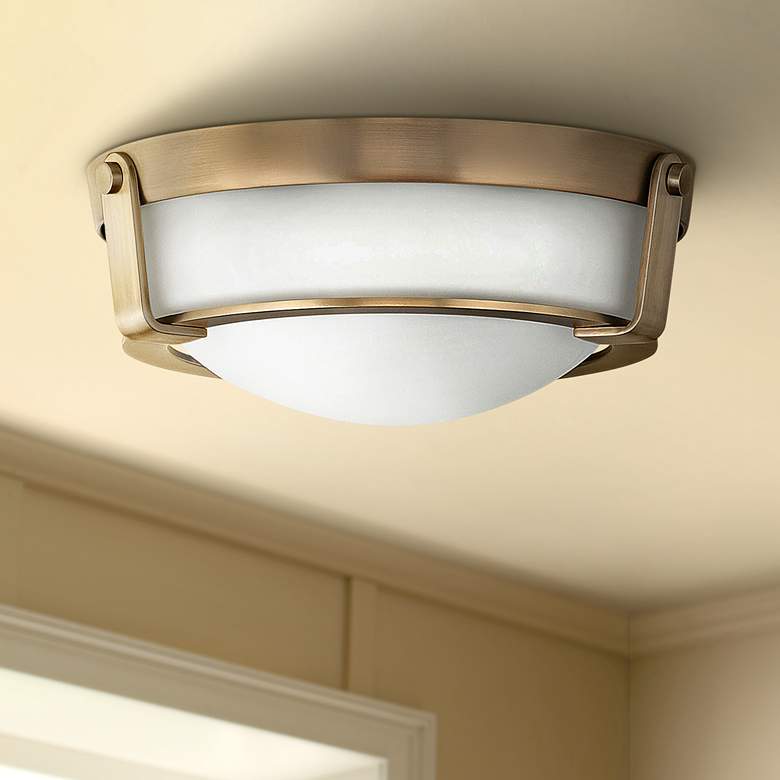 Hinkley Hathaway 13&quot; Wide Heritage Brass Ceiling Light