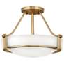 Thumbnail1 of Hinkley Hathaway 16" Heritage Brass White Glass Bowl Ceiling Light