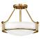 Hinkley Hathaway 16" Heritage Brass White Glass Bowl Ceiling Light