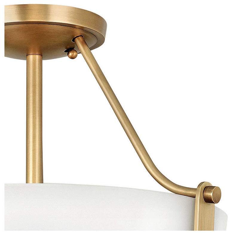 Image 3 Hinkley Hathaway 16" Heritage Brass White Glass Bowl Ceiling Light more views