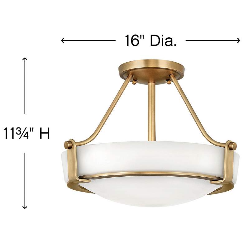 Image 4 Hinkley Hathaway 16" Heritage Brass White Glass Bowl Ceiling Light more views
