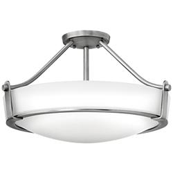 Hinkley Hathaway 20 3/4&quot; Wide Glass Bowl Antique Nickel Ceiling Light