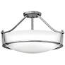 Hinkley Hathaway 20 3/4" Wide Glass Bowl Antique Nickel Ceiling Light