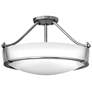 1_Hinkley Hathaway 20 3/4" Wide Glass Bowl Antique Nickel Ceiling Light