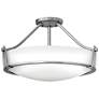 2_Hinkley Hathaway 20 3/4" Wide Glass Bowl Antique Nickel Ceiling Light more views
