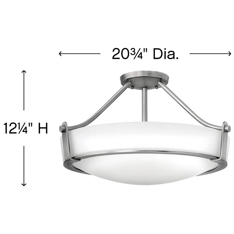 Image 4 Hinkley Hathaway 20 3/4" Wide Glass Bowl Antique Nickel Ceiling Light more views