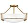Hinkley Hathaway 20 3/4" Wide Heritage Brass White Glass Ceiling Light