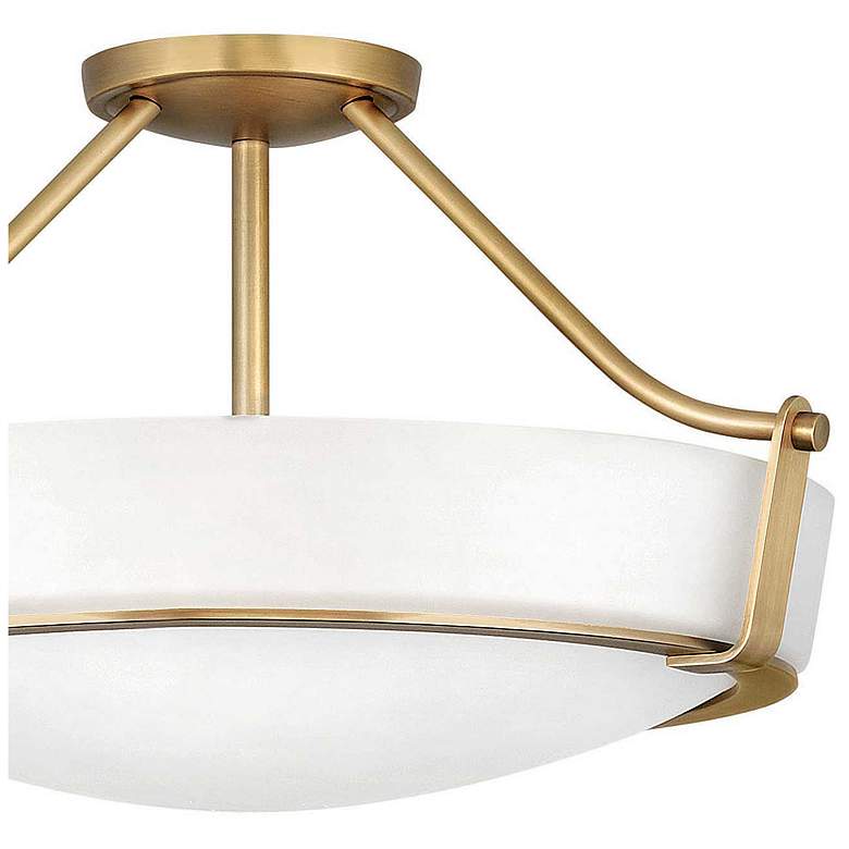 Image 3 Hinkley Hathaway 20 3/4" Wide Heritage Brass White Glass Ceiling Light more views