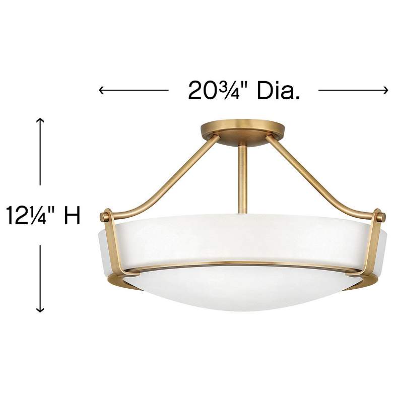 Image 4 Hinkley Hathaway 20 3/4" Wide Heritage Brass White Glass Ceiling Light more views