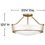 4_Hinkley Hathaway 20 3/4" Wide Heritage Brass White Glass Ceiling Light more views