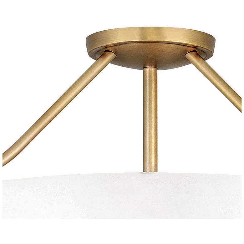 Image 5 Hinkley Hathaway 20 3/4" Wide Heritage Brass White Glass Ceiling Light more views