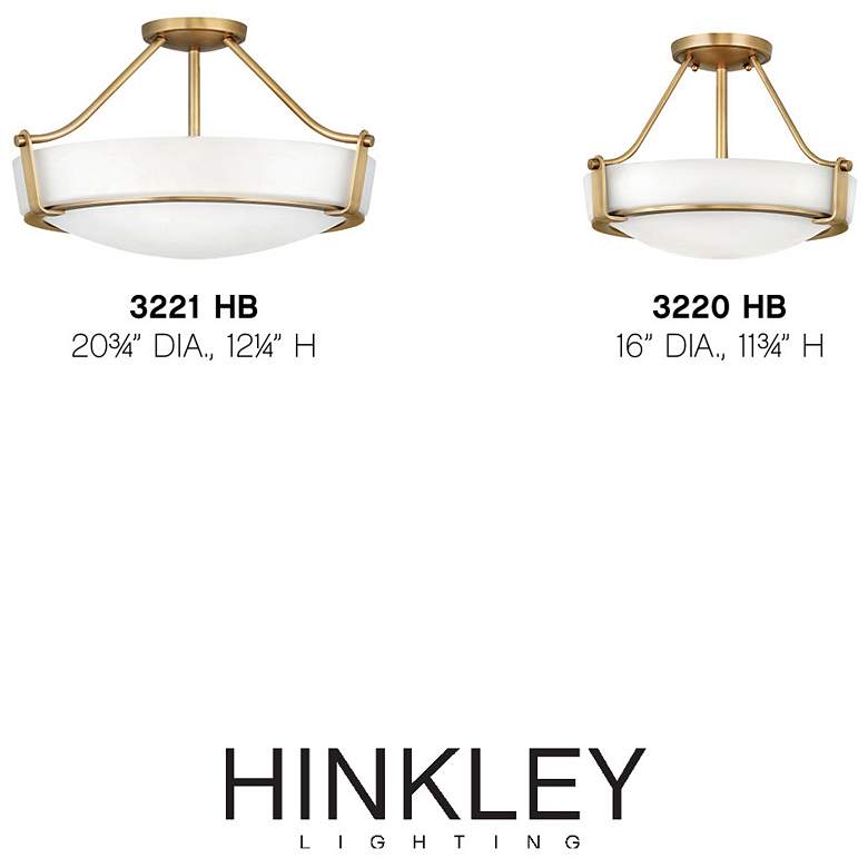 Image 6 Hinkley Hathaway 20 3/4" Wide Heritage Brass White Glass Ceiling Light more views