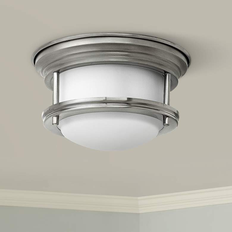 Image 1 Hinkley Hathaway 7 3/4 inch Wide LED Opal Glass Ceiling Light