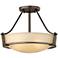 Hinkley Hathaway Olde Bronze 16" Wide Amber Glass Ceiling Light