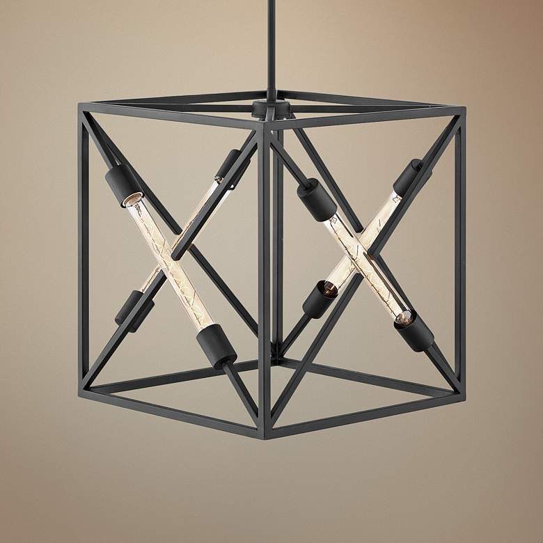 Image 1 Hinkley Hewitt 18" Wide Satin Black 4-Light Pendant