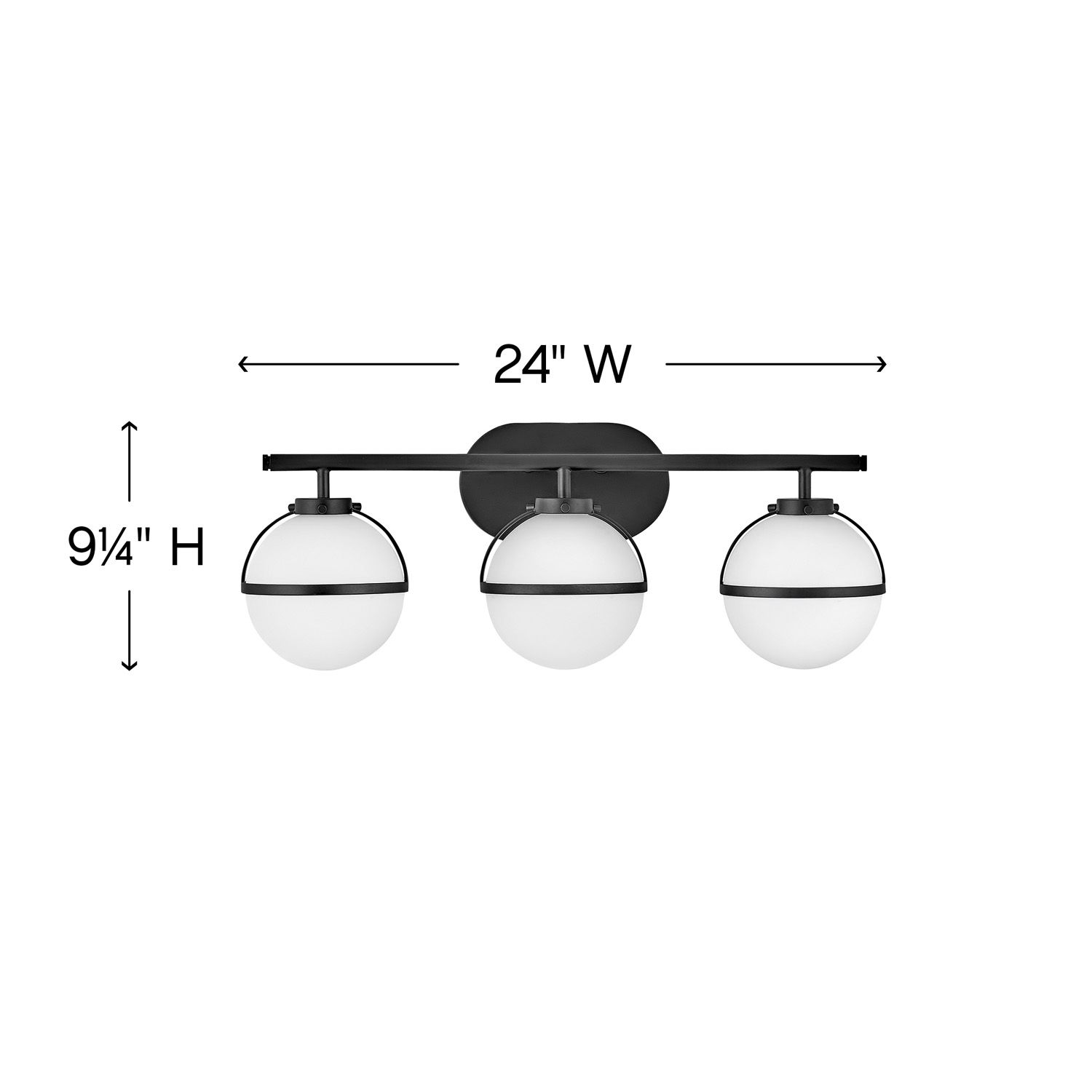 Image 3 Hinkley Hollis 24" Wide Black 3-Light LED Bath Light more views