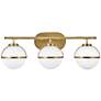 Hinkley Hollis 24" Wide Heritage Brass 3-Light LED Globe Bath Light