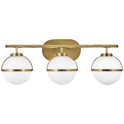 Hinkley Hollis 24" Wide Heritage Brass 3-Light LED Globe Bath Light