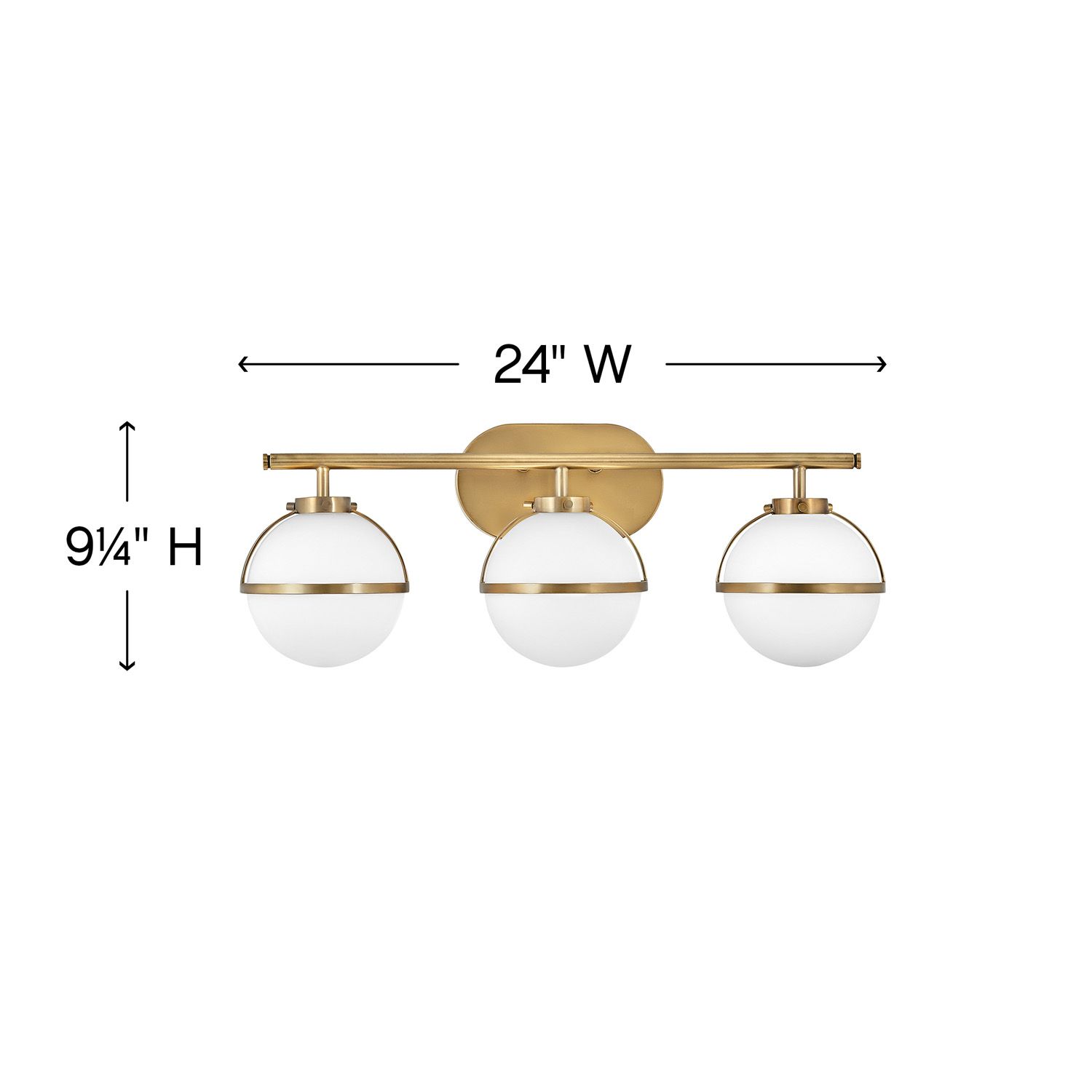 Image 3 Hinkley Hollis 24" Wide Heritage Brass 3-Light LED Globe Bath Light more views