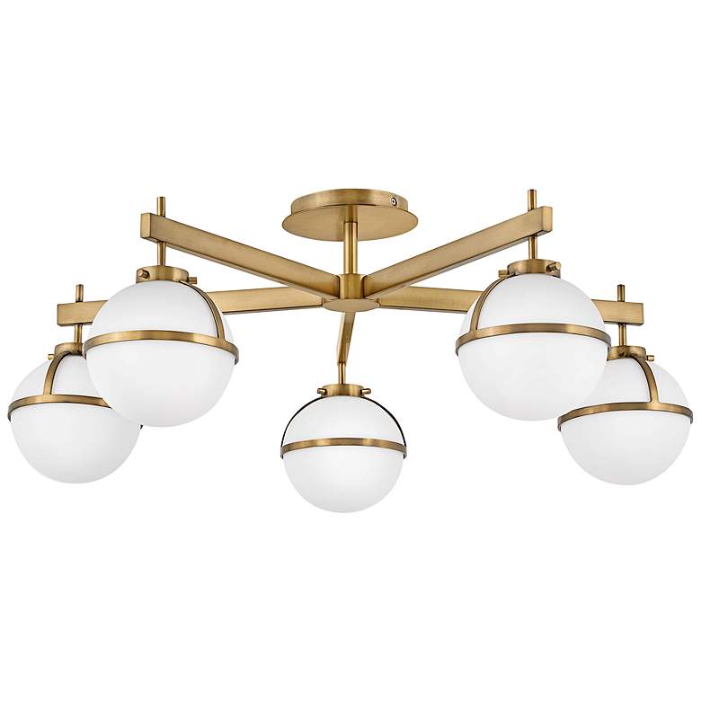 Image 2 Hinkley Hollis 32" Wide Heritage Brass LED Ceiling Light