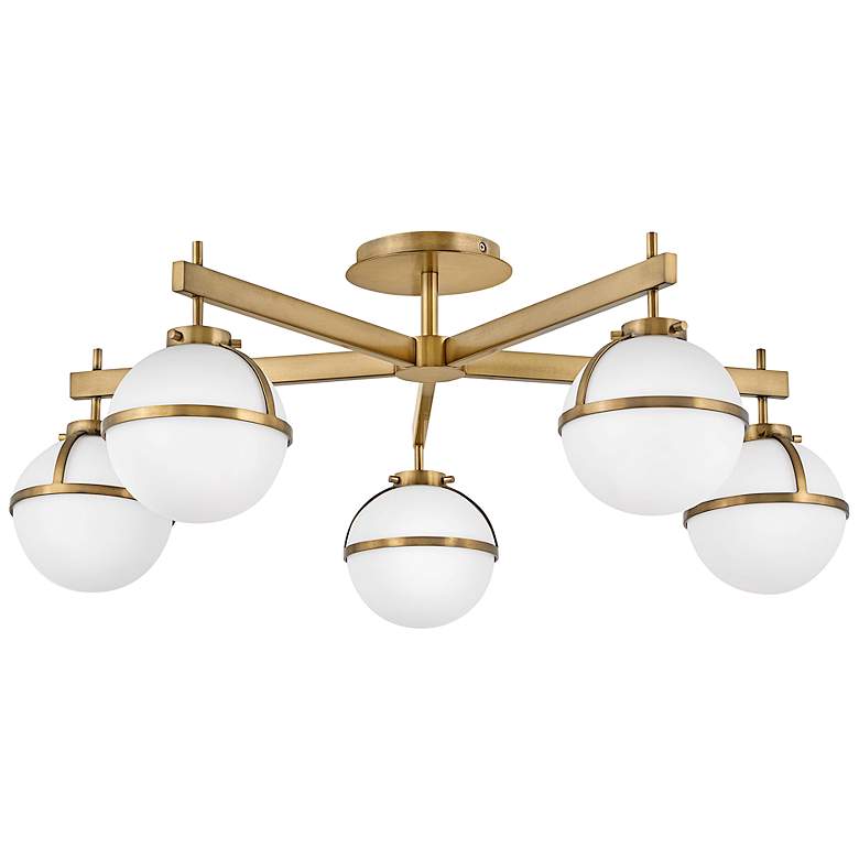 Image 2 Hinkley Hollis 32 inch Wide Heritage Brass LED Ceiling Light