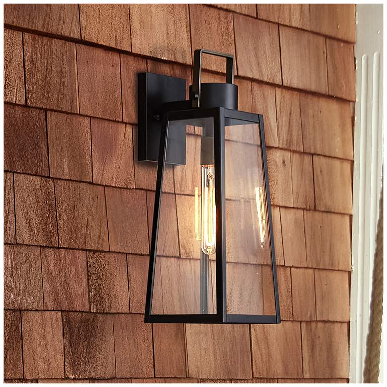 Image 1 Hinkley Hugh 15 1/4" High Black Outdoor Wall Light