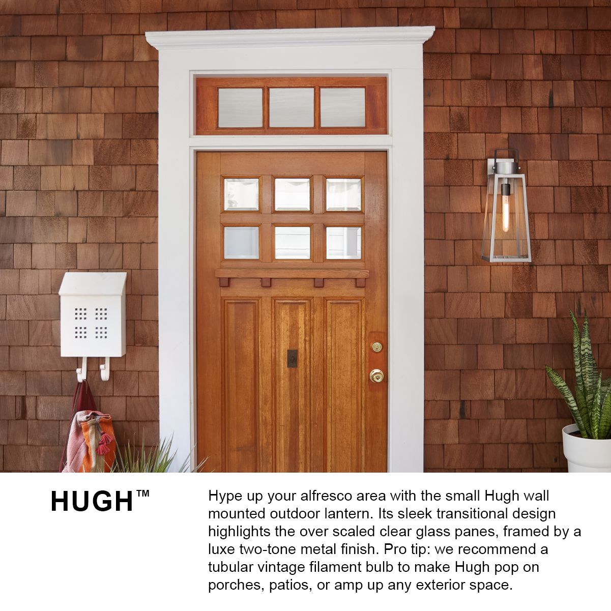 Hinkley Hugh 15 1/4" High Black Outdoor Wall Light