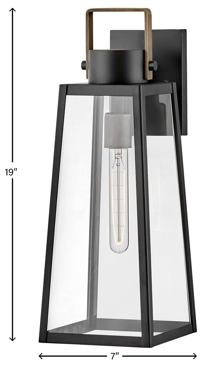 Hinkley Hugh 19" High Black Outdoor Wall Light in scene