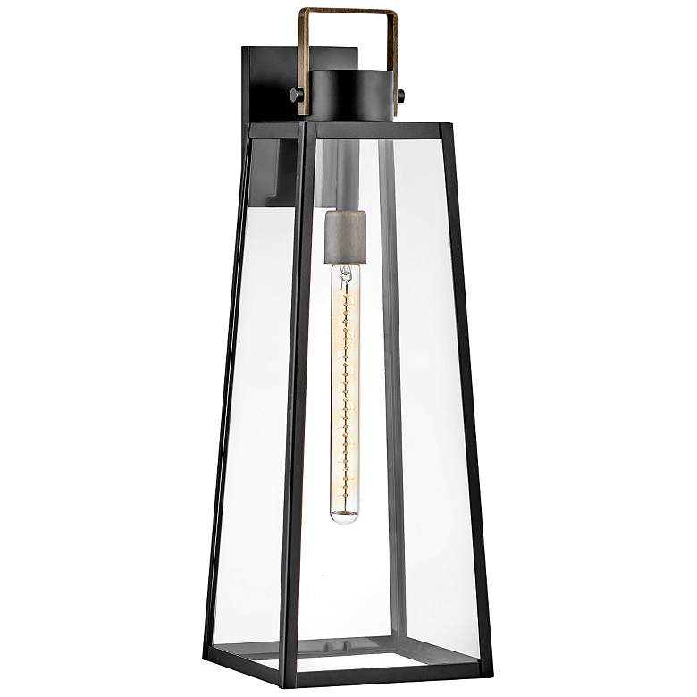 Image 3 Hinkley Hugh 25" High Black Trapezoidal Outdoor Wall Light