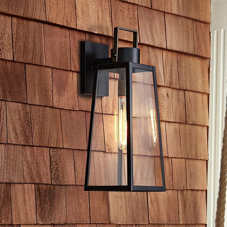 Image 2 Hinkley Hugh 25" High Black Trapezoidal Outdoor Wall Light