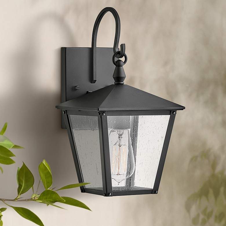 Image 1 Hinkley Huntersfield 13 3/4" High Black Outdoor Wall Light