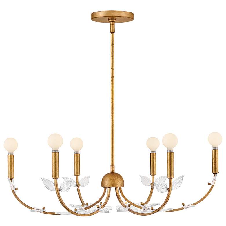 Image 1 Hinkley Interior Aliso Medium Chandelier 30" Distressed Brass