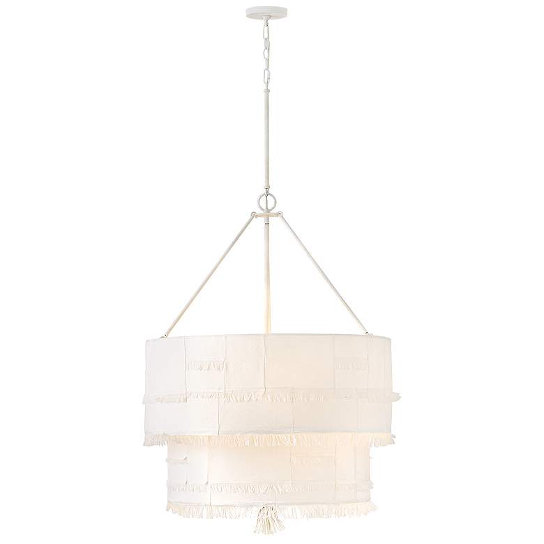 Image 1 Hinkley Interior Baya Medium Drum Chandelier 30" Textured Plaster