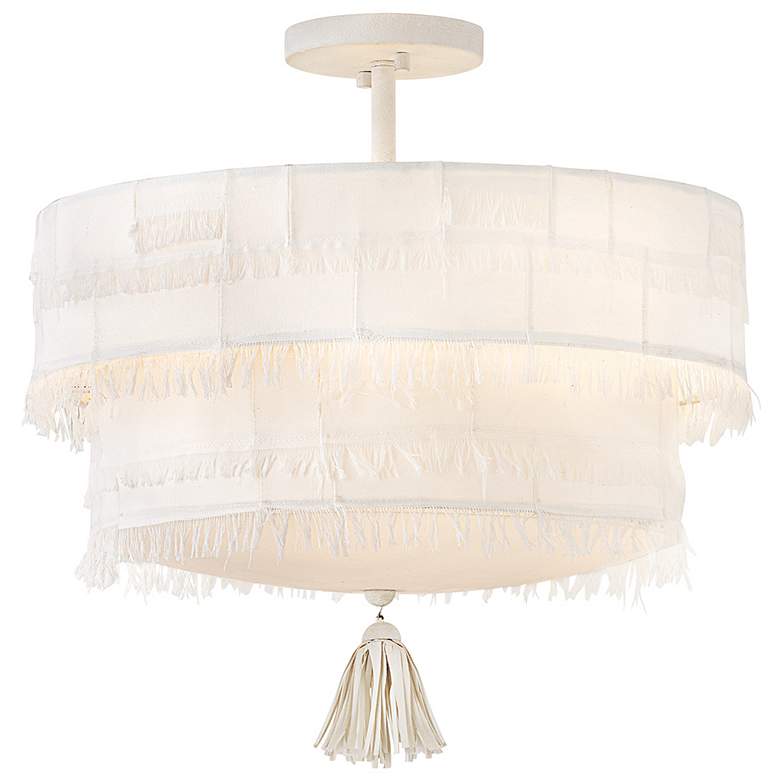Image 1 Hinkley Interior Baya Medium Semi-Flush Mount 18" Textured Plaster