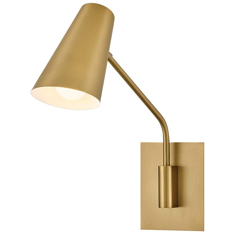 Image 1 Hinkley Interior Bray Medium Swing Arm Single Sconce 5.5" Lacquered Br