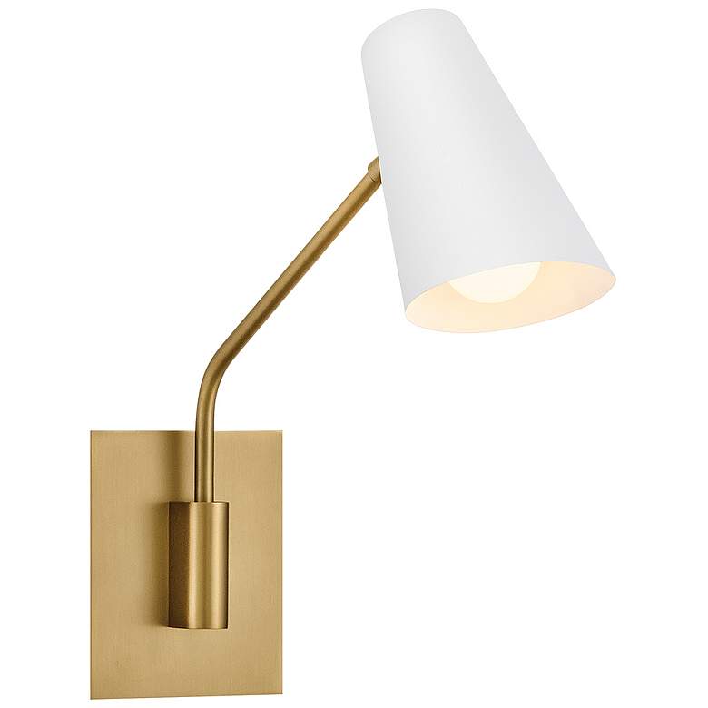 Image 1 Hinkley Interior Bray Medium Swing Arm Single Sconce 5.5" Lacquered Br